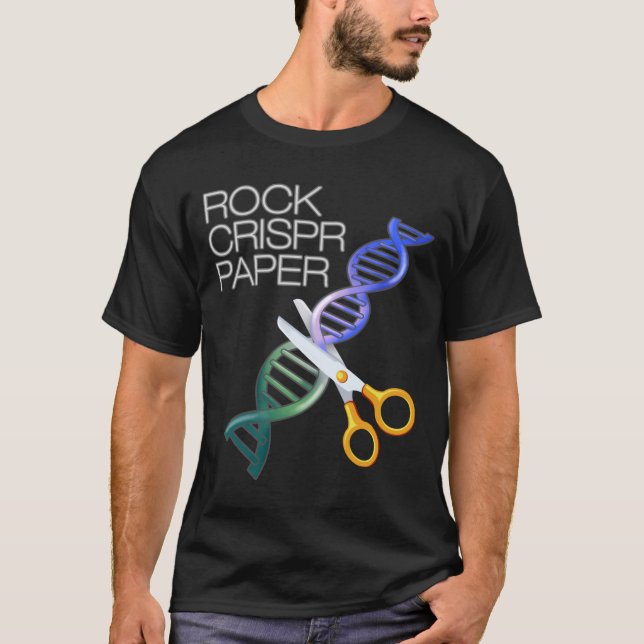 Dna Funny Rock Paper Crispr Genetic Science Race  T Shirt (Framsida)