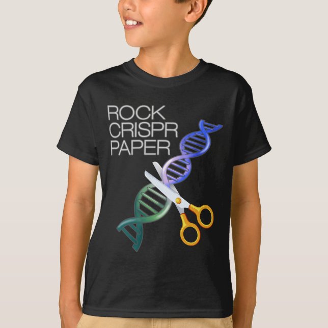 Dna Funny Rock Paper Crispr Genetic Science Race  T Shirt (Framsida)