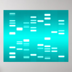 DNA Genetisk kod Cyan Blue Poster