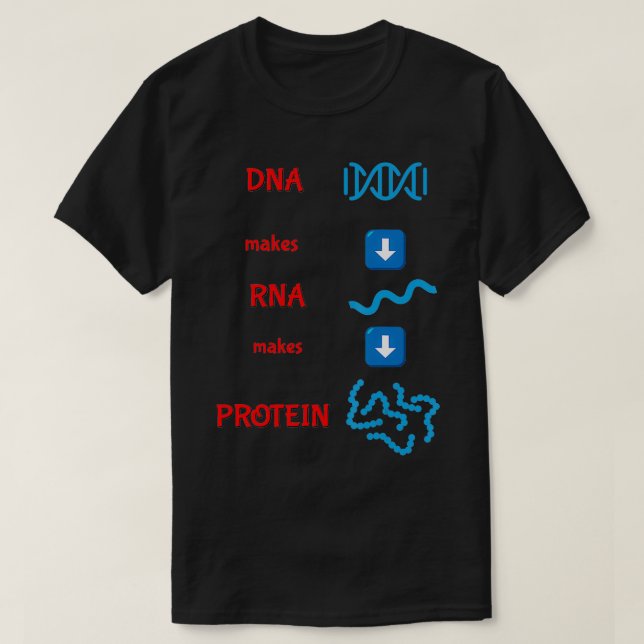 DNA gör att RNA gör protein molekylär cellbiologi T Shirt (Design framsida)