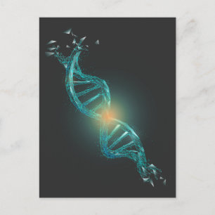 DNA Helix Genetik Deoxyribonukleinsyra Molecule Vykort