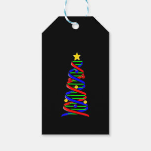 DNA Helix Julgran Life Science Biology Presentetikett