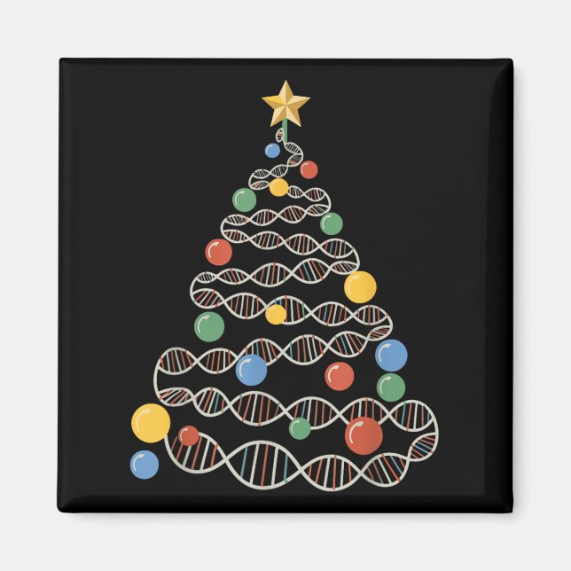 Dna Helix Julgran Scientist Bioology Science Magnet (Framsidan)