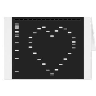 Dna-hjärta på agarosegelen hälsningskort