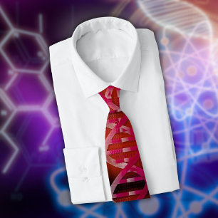 DNA ID Red Medical Science Geek Neck Tie Slips