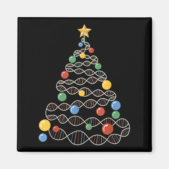 Dna Julgran Funny Science Puns jul Te Magnet (Framsidan)