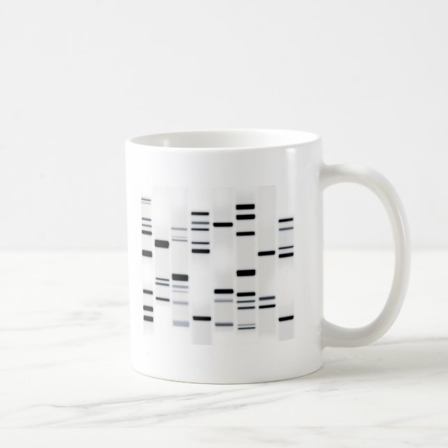 DNA-kod Art Black on White Kaffemugg (Höger)