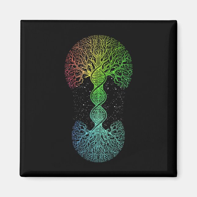 Dna Livets träd Science of Genetics Earth Day Magnet (Framsidan)