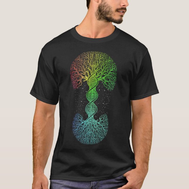 Dna Livets träd Science of Genetics Earth Day T Shirt (Framsida)