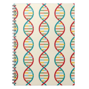 ​ DNA Mid Century Modern STEM Biology Rand kräm Anteckningsbok