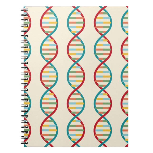 ​ DNA Mid Century Modern STEM Biology Rand kräm Anteckningsbok (Framsidan)