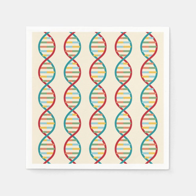 ​ DNA Mid Century Modern STEM Biology Rand kräm Pappersservett (Framsidan)