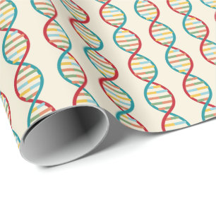 ​ DNA Mid Century Modern STEM Biology Rand kräm Presentpapper