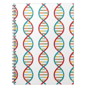  DNA Mid Century Modern STEM Biology Rand white Anteckningsbok