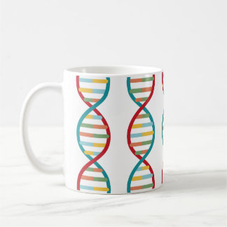 ​ DNA Mid Century Modern STEM Biology Rand white Kaffemugg