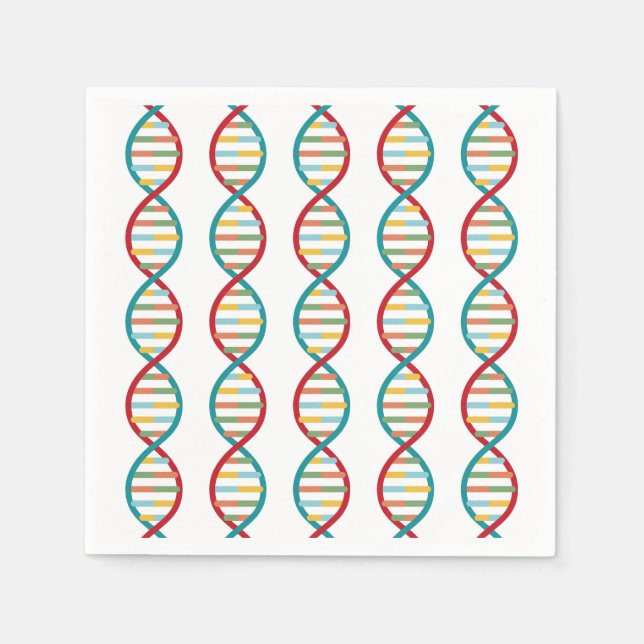 ​ DNA Mid Century Modern STEM Biology Rand white Pappersservett (Framsidan)