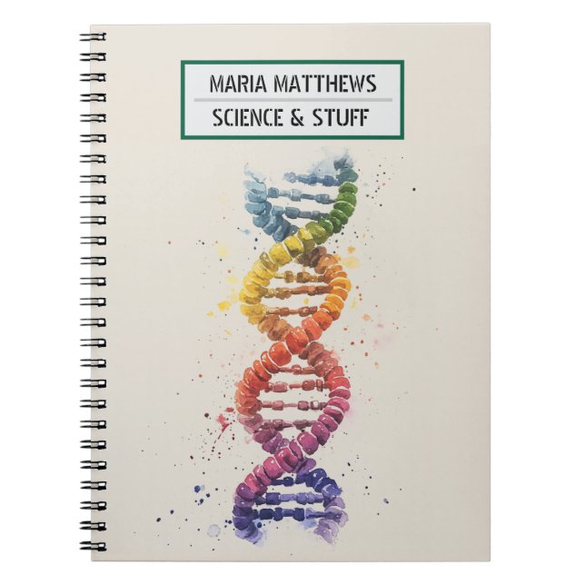 DNA och Science Spiral Photo Notebook Anteckningsbok (Framsidan)