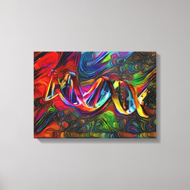 DNA Strand Artwork Canvastryck (Framsida)