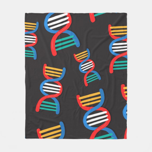 dna strands mönster fleecefilt (Framsidan)