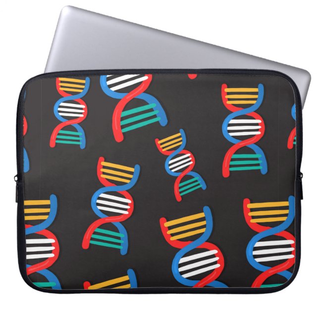 dna strands mönster laptop fodral (Framsidan)