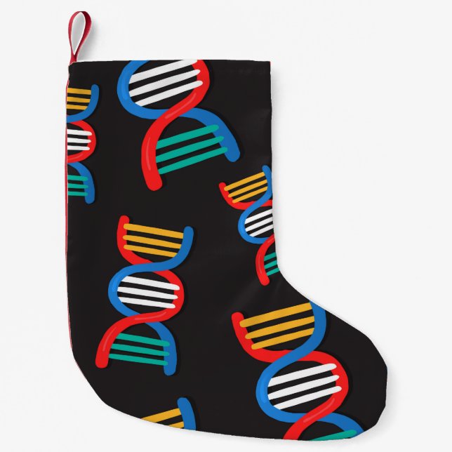 dna strands mönster liten julstrumpa (Framsidan)