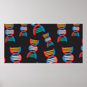 dna strands mönster poster