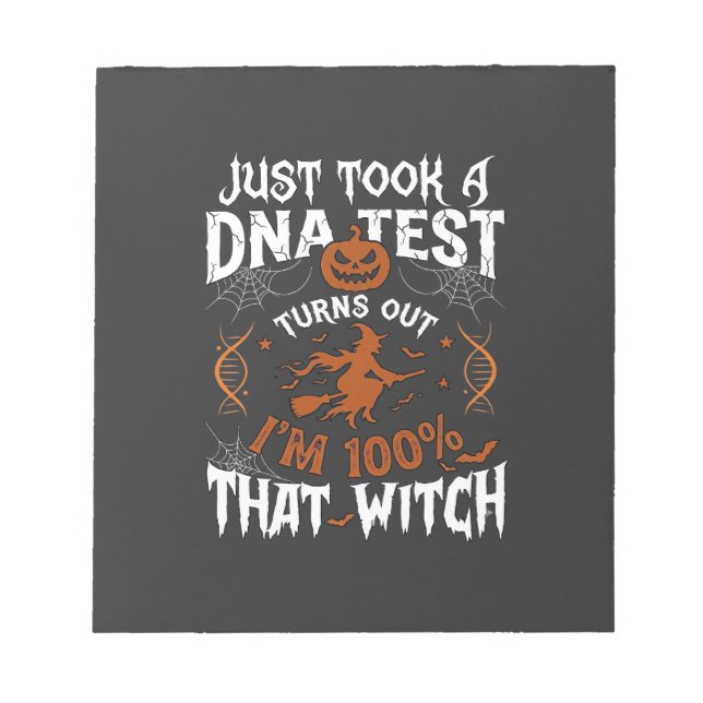 DNA-test Häxa Halloween Pumpa Spindelnät Anteckningsblock (Framsida)