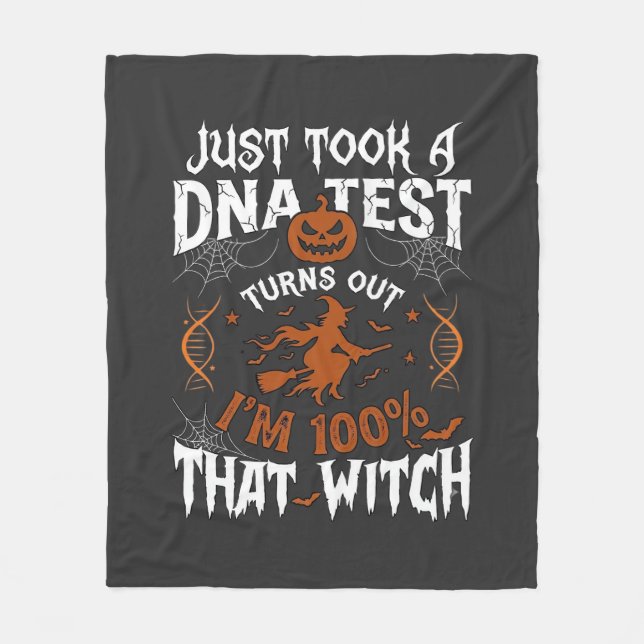 DNA-test Häxa Halloween Pumpa Spindelnät Fleecefilt (Framsidan)
