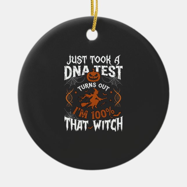 Dna Test Häxa Halloween Pumpa Spindelnät Julgransprydnad Keramik (Framsidan)