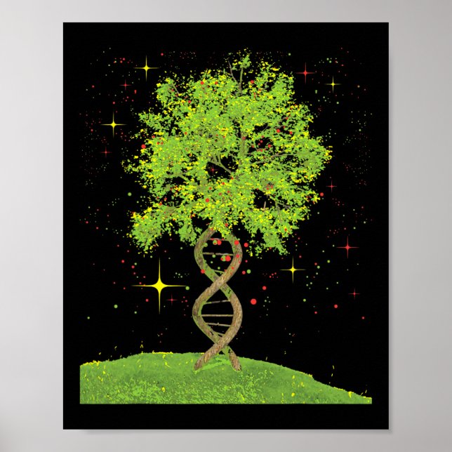 Dna Träd - Biolog Biology Student Science Earth Poster (Framsidan)