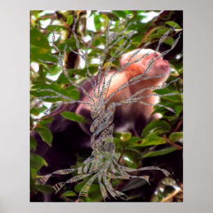 DNA TRÄD eller Livets träd POSTER MONKEY BACKGROUN