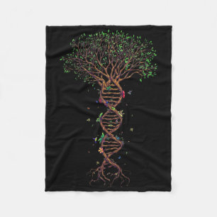 Dna Träd Genetic Funy Earth Day Plant A Träd Life Fleecefilt