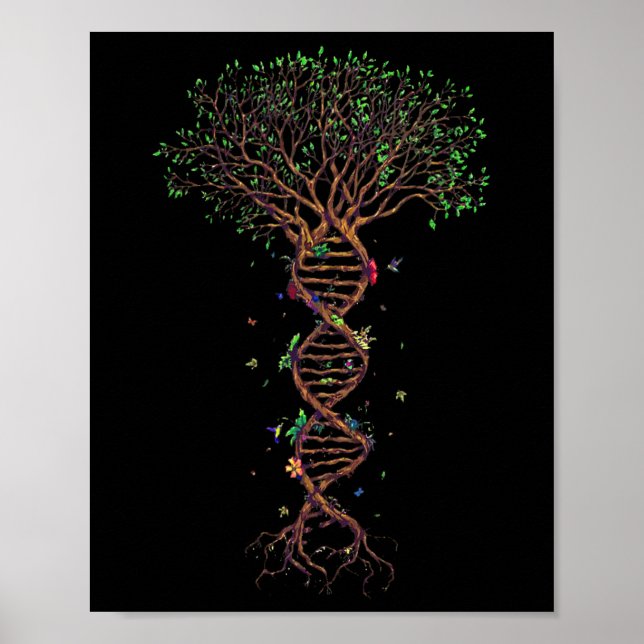 Dna Träd Genetic Funy Earth Day Plant A Träd Life Poster (Framsidan)