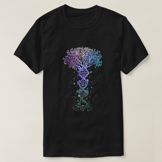 DNA Träd Life Earth Genetics Biolog Science Gif T Shirt (Design framsida)