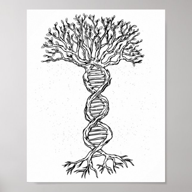 Dna Träd Life Genetics Biolog Science Earth Day Poster (Framsidan)