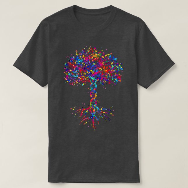 DNA Träd Life Watercolor Genetic Biolog Science T Shirt (Design framsida)