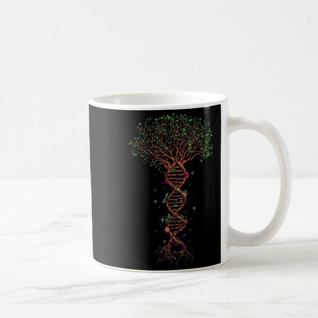 Dna Tree Genetic Funny Earth Day Plant A Tree Life Kaffemugg (Höger)