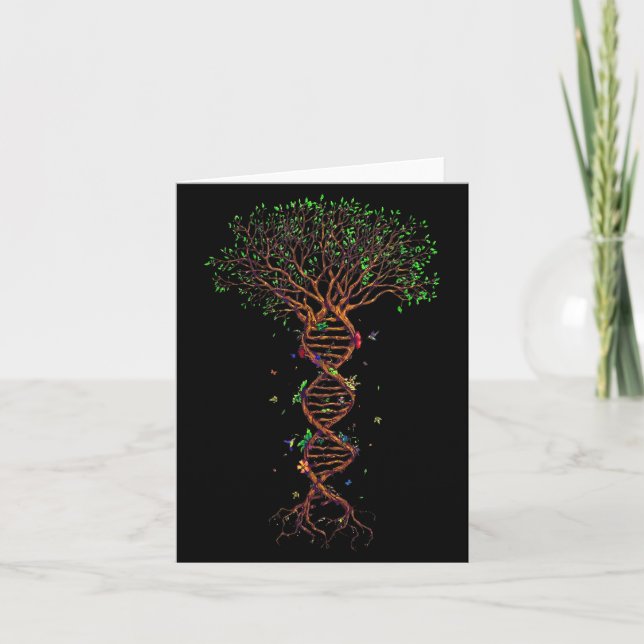 Dna Tree Genetic Funny Earth Day Plant A Tree Life Kort (Framsida)