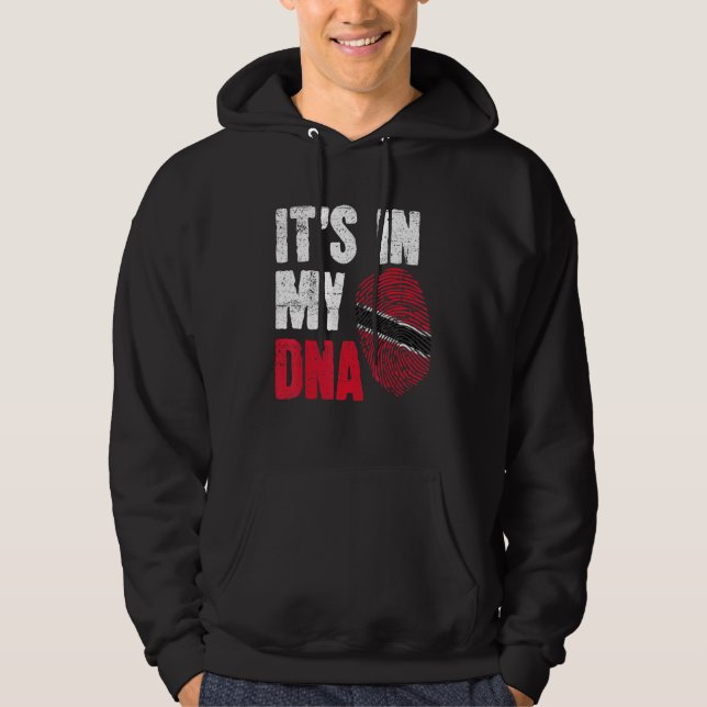 DNA Trini Tobago Trinidad Flagga Trinidadian Land Hoodie (Framsida)
