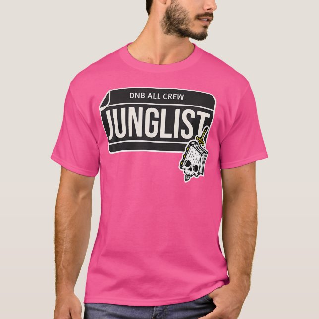 Dnb Music Liquid Jungle Edm Drum and Bass Skull T Shirt (Framsida)