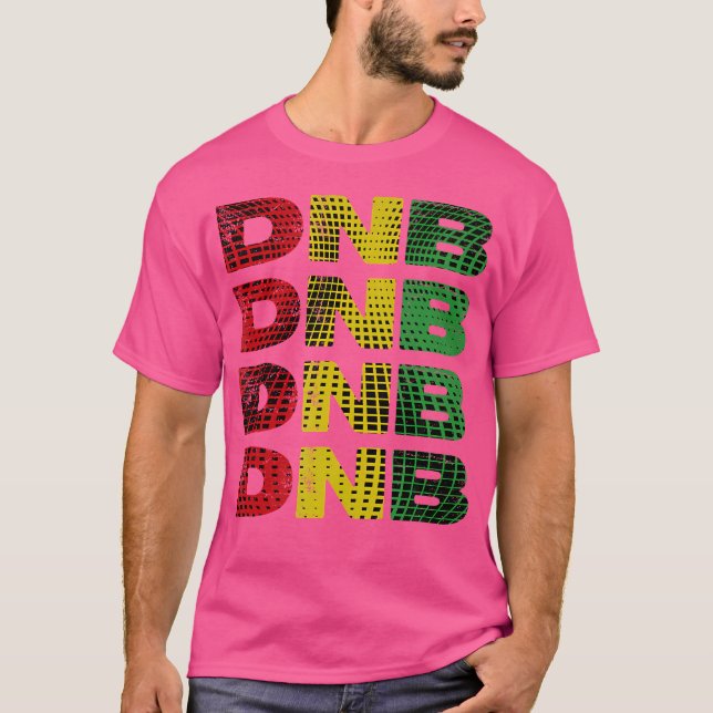 Dnb Shirt Red Gult Grönt Abstrakt Drum N Bass T Shirt (Framsida)
