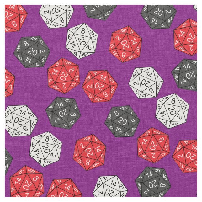 DND 20 Sided Dice Game Dungeons Dragons Tyg (Närbild)