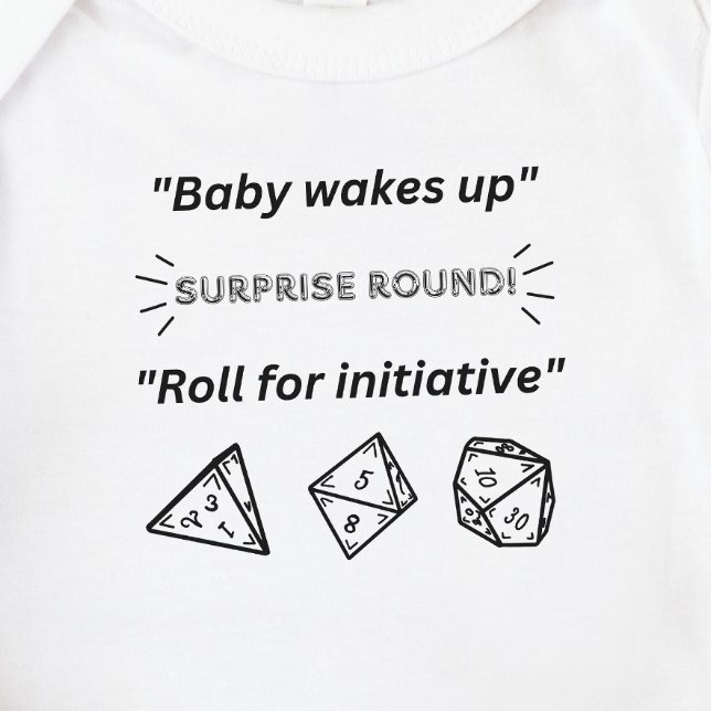 DnD Baby - Baby vaknar upp Initiativbetänkande T Shirt (Skapare uppladdad)