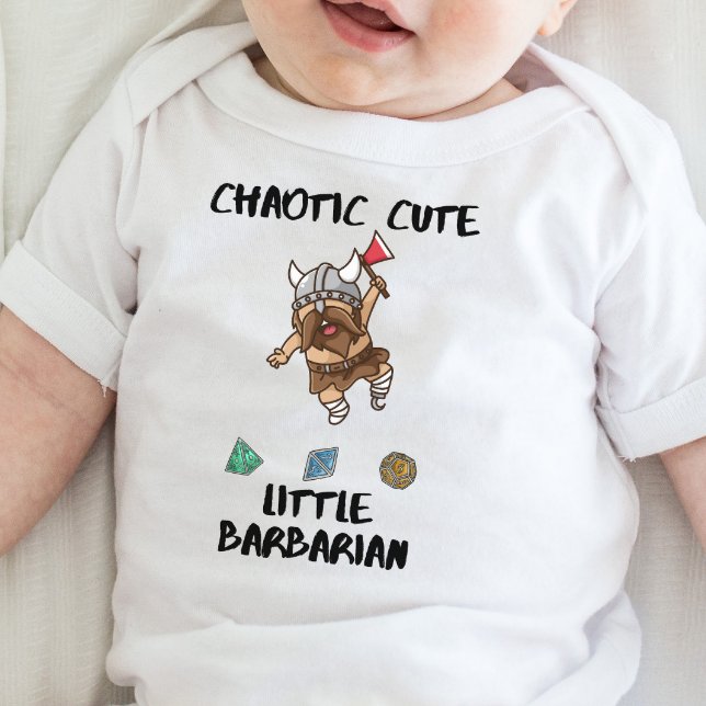 DnD Baby - Chaotic Cute Little Barbarian T Shirt (Skapare uppladdad)
