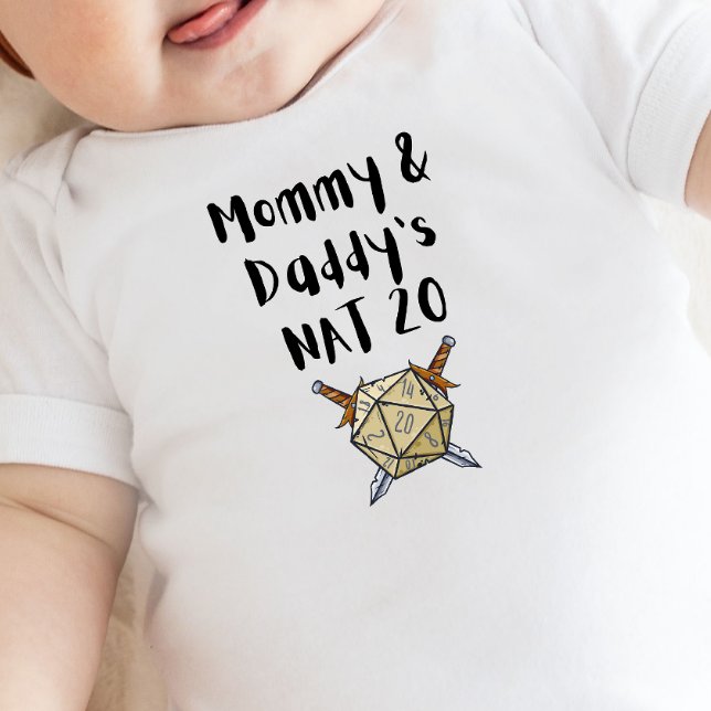DnD Baby - Mamma & Pappor Nat 20 T Shirt (Skapare uppladdad)