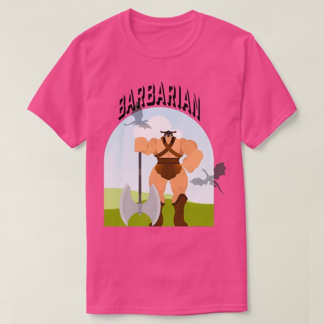 DND Barbarian Class T Shirt (Design framsida)