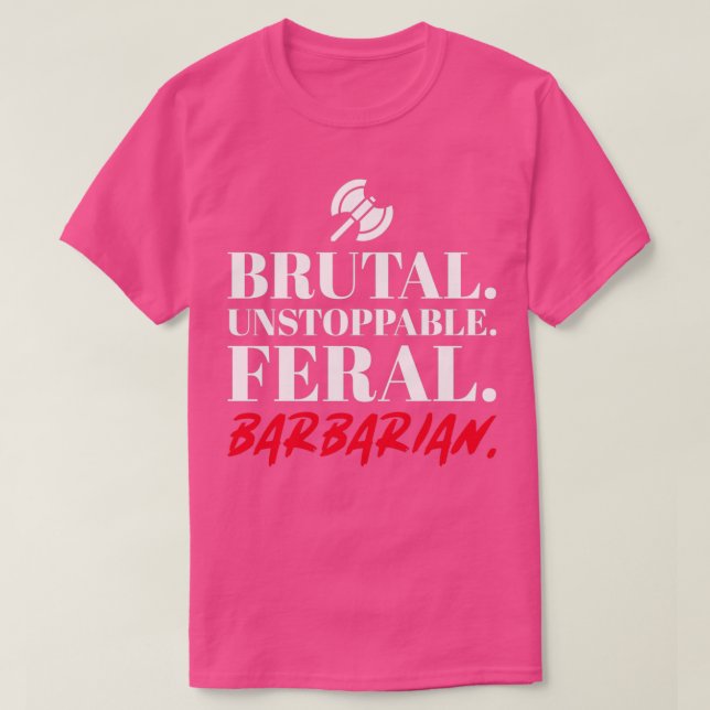 DnD Barbarian Light av klass T Shirt (Design framsida)