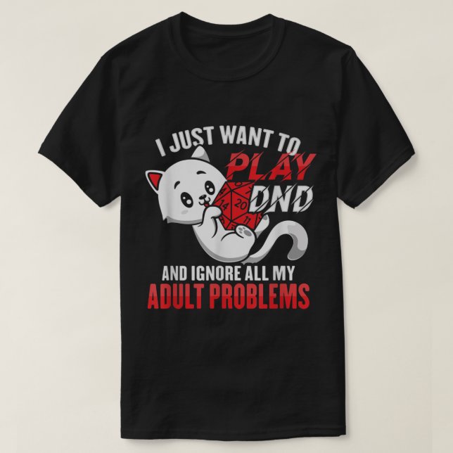 DND CAT-design för en RPG-spelare T Shirt (Design framsida)