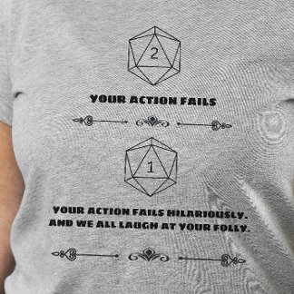 DnD Shirt - Nat 1 Du Misslyckas Hilarious T Shirt