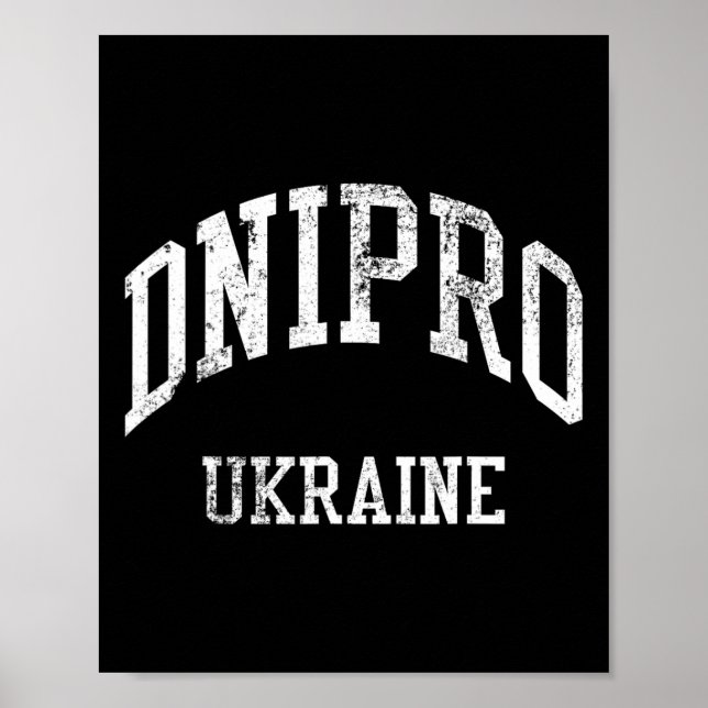 Dnipro Ukraina Retro 70-talet College Sportstil  Poster (Framsidan)